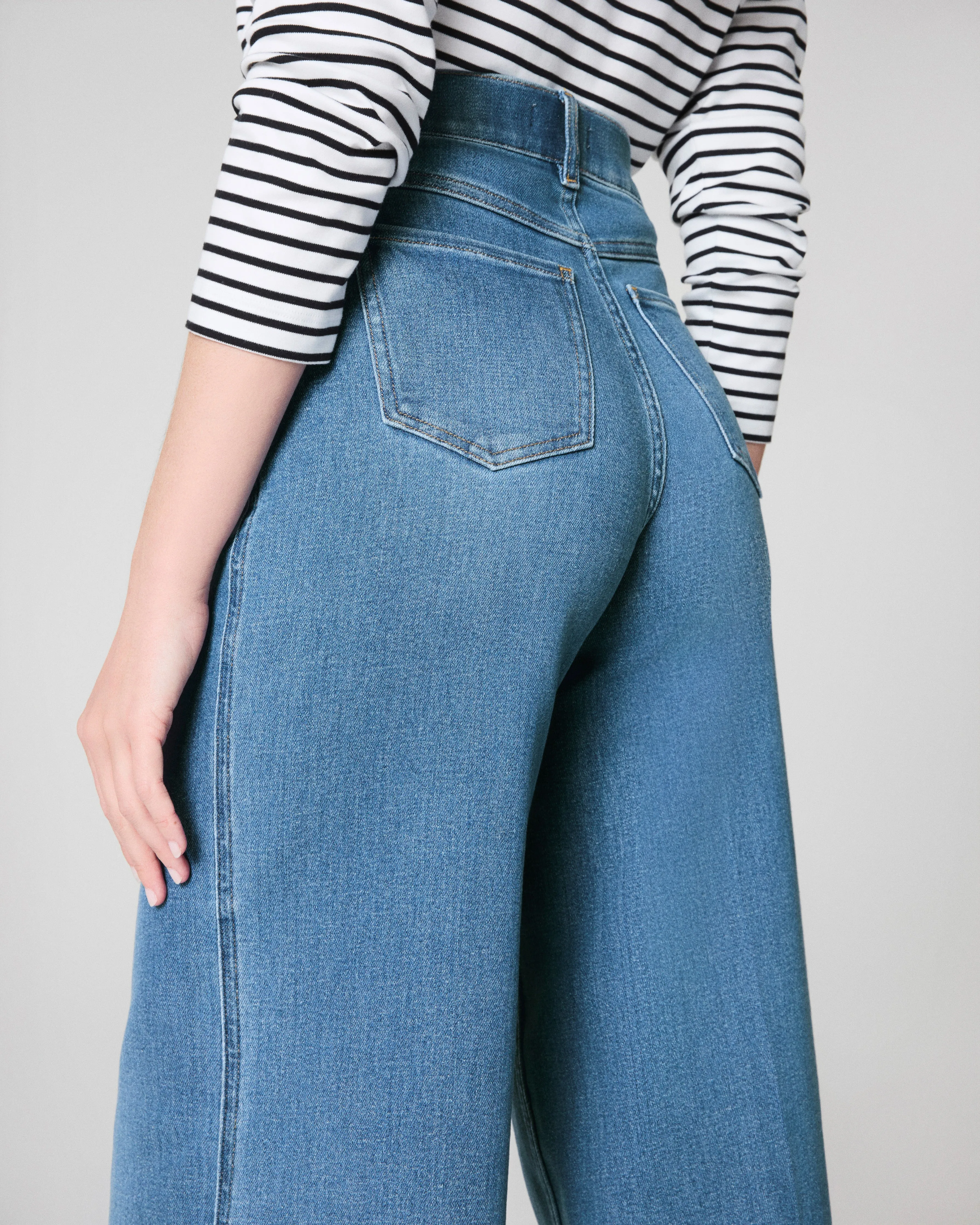 SPANXshape™ EveryWear Wide Leg Jeans, Stonewashed Blue