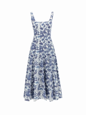 Staud Sleeveless Flared Midi Dress