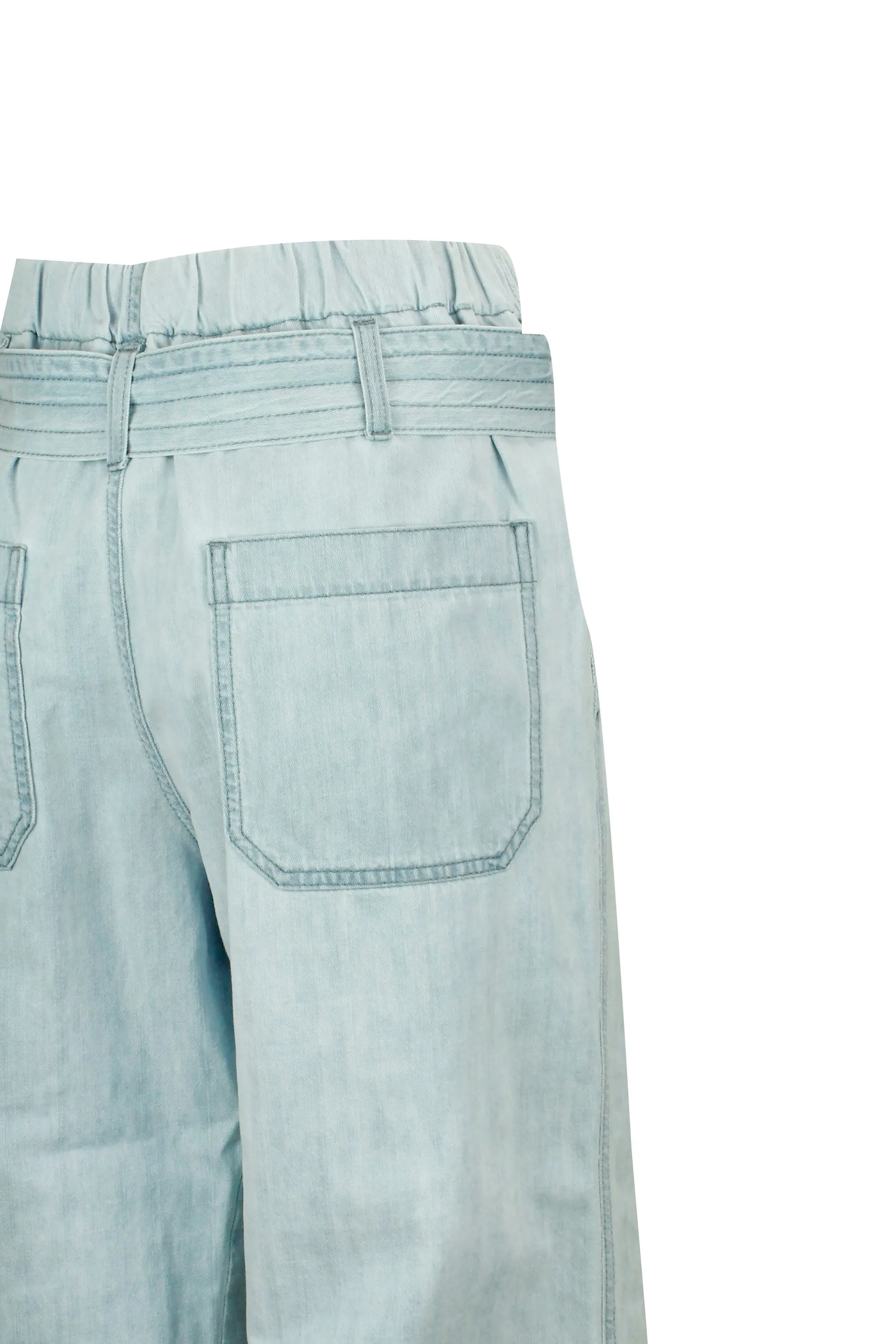 Stella McCartney Belted Cropped Denim Jeans