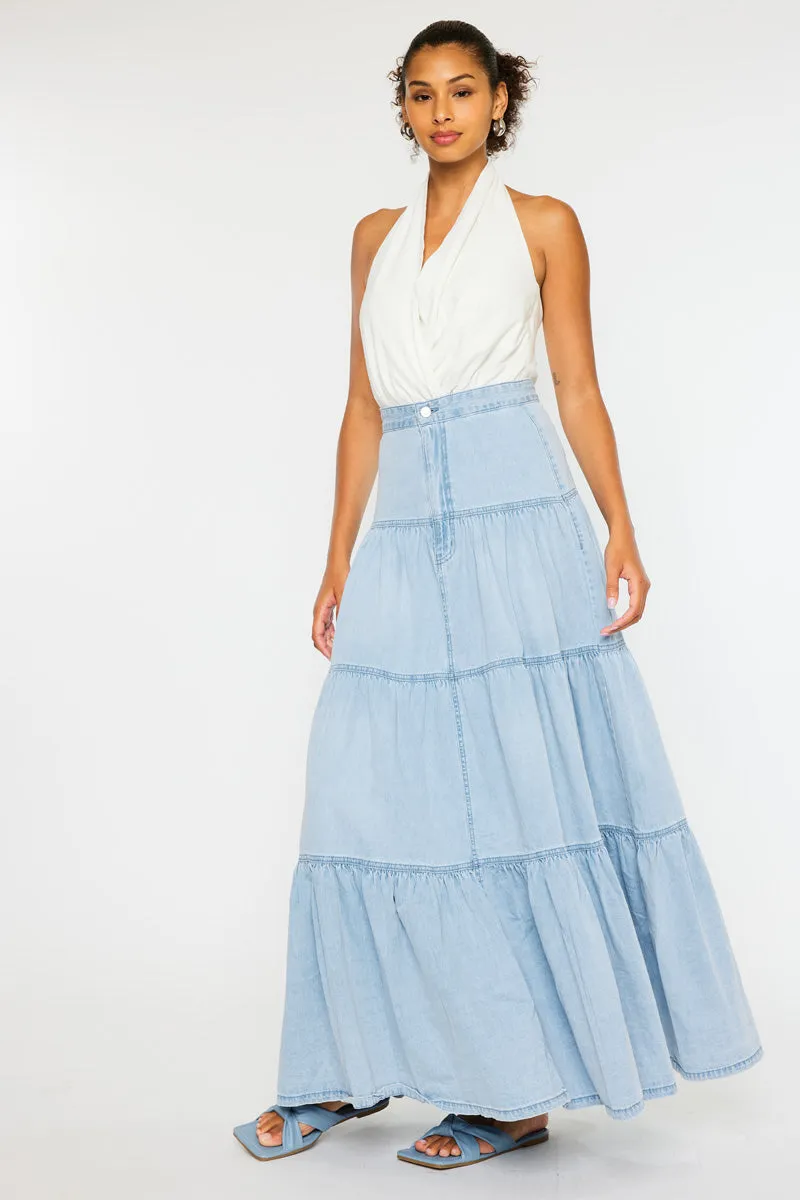 Thalia Maxi Denim Skirt