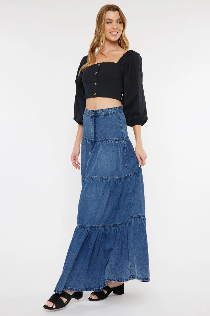Thalia Maxi Denim Skirt