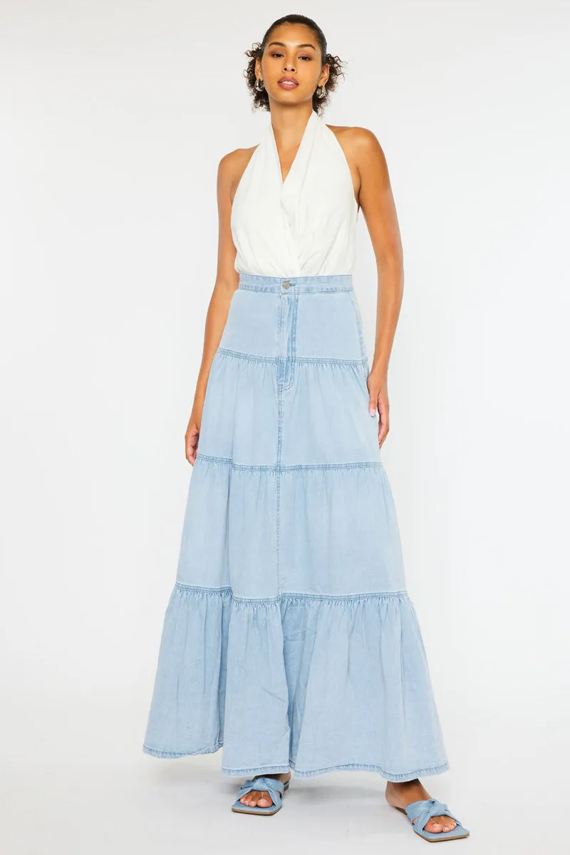 Thalia Maxi Denim Skirt