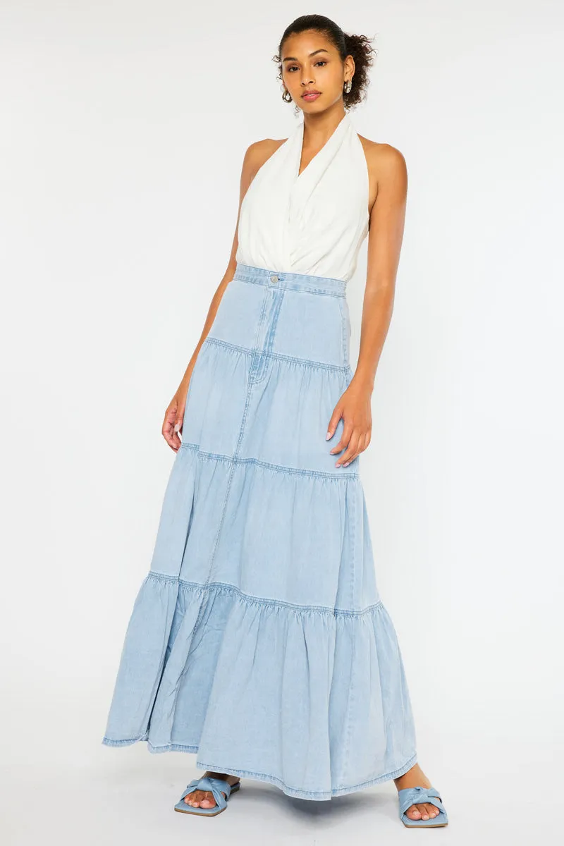 Thalia Maxi Denim Skirt