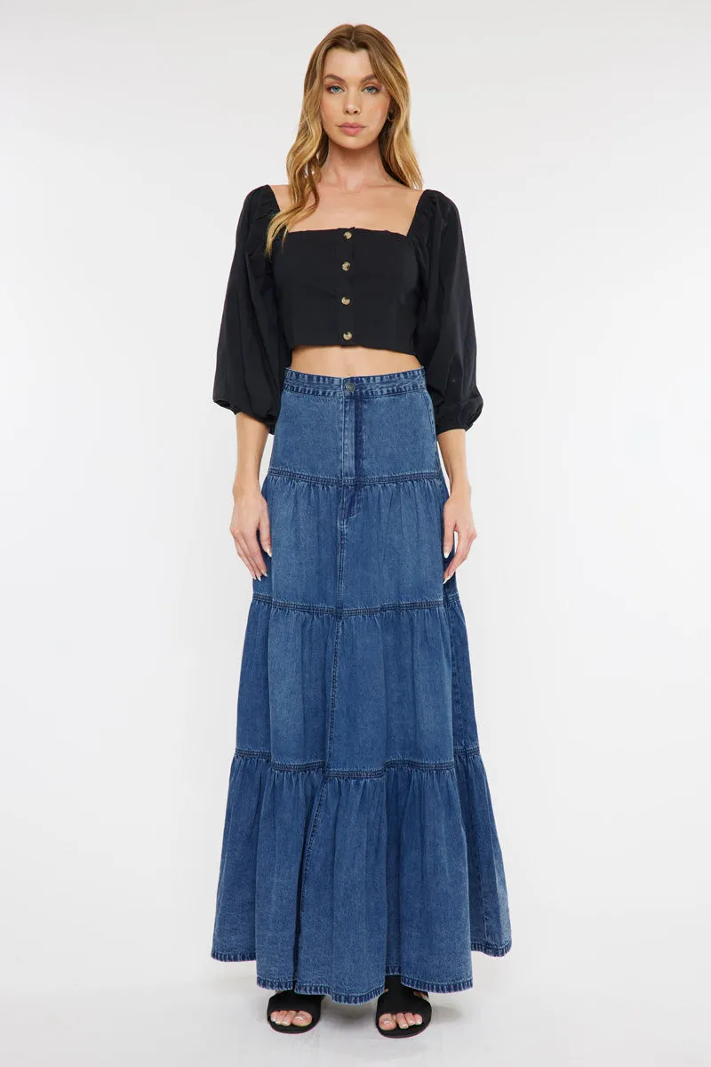 Thalia Maxi Denim Skirt