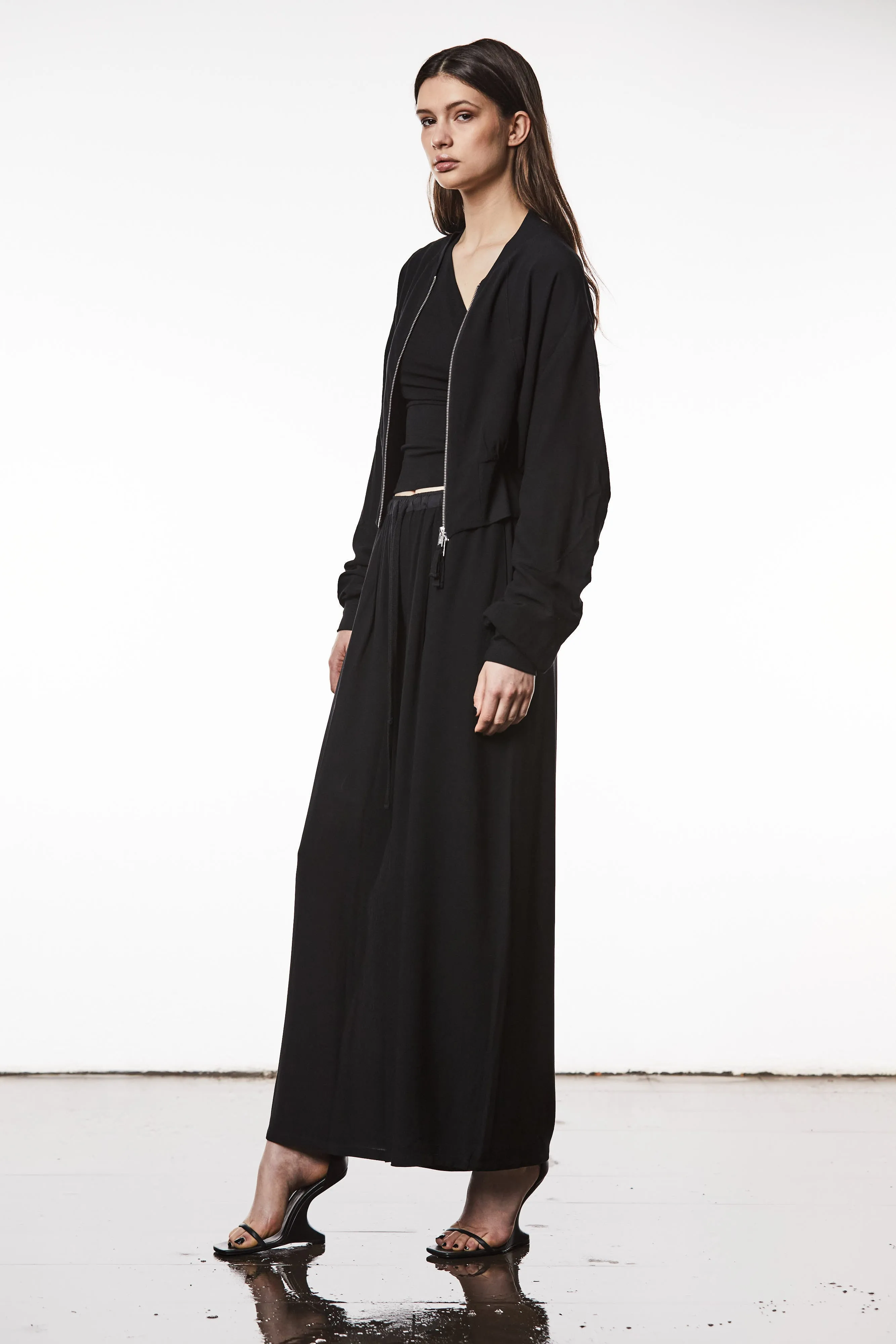 Thom Krom Cropped Bomber - Black