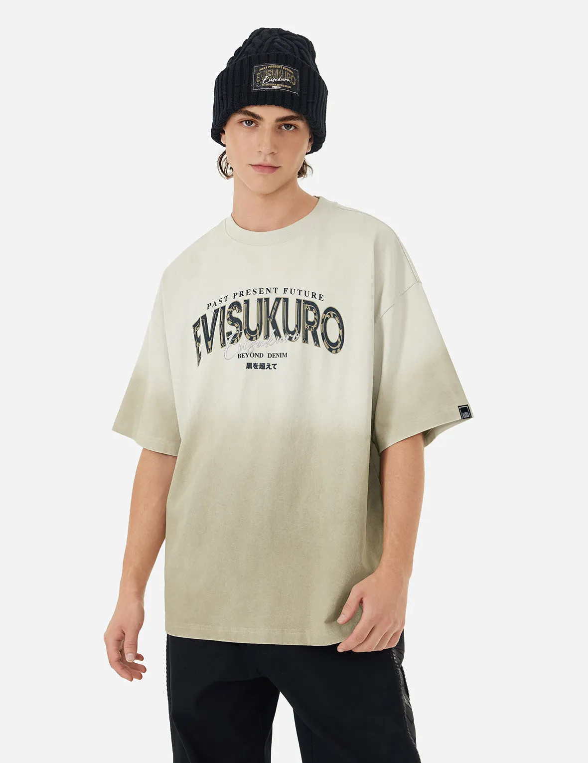 Tie-dye Logo Print and Embroidery Oversized T-shirt