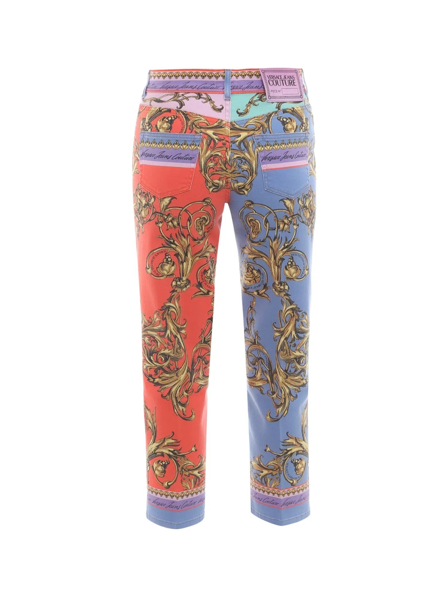 Versace Jeans Couture Baroque Patterned Cropped Jeans