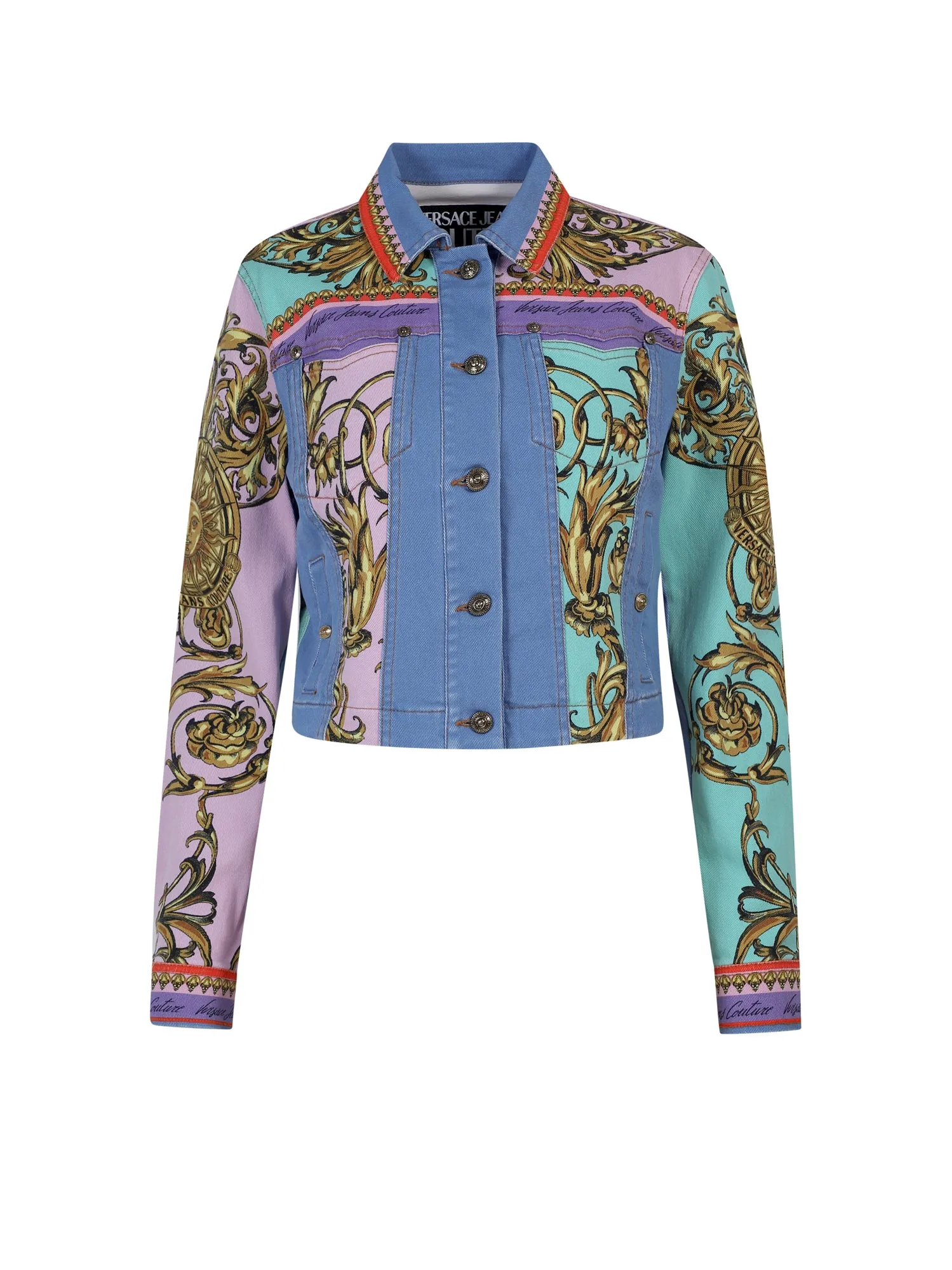 Versace Jeans Couture Garland Sun Cropped Denim Jacket