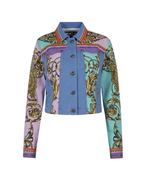 Versace Jeans Couture Garland Sun Cropped Denim Jacket