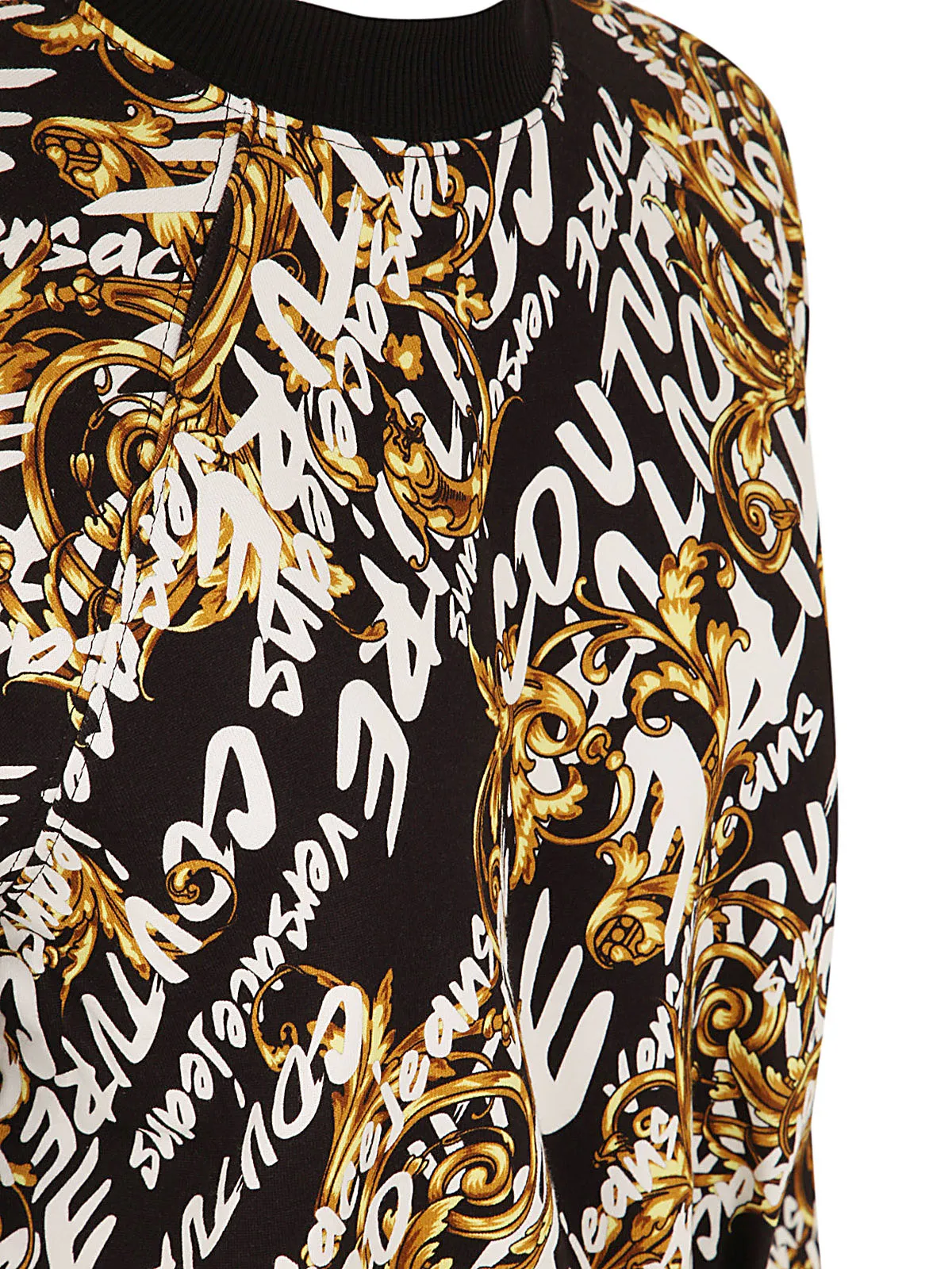 Versace Jeans Couture Graphic Printed Cropped Sweatshirt