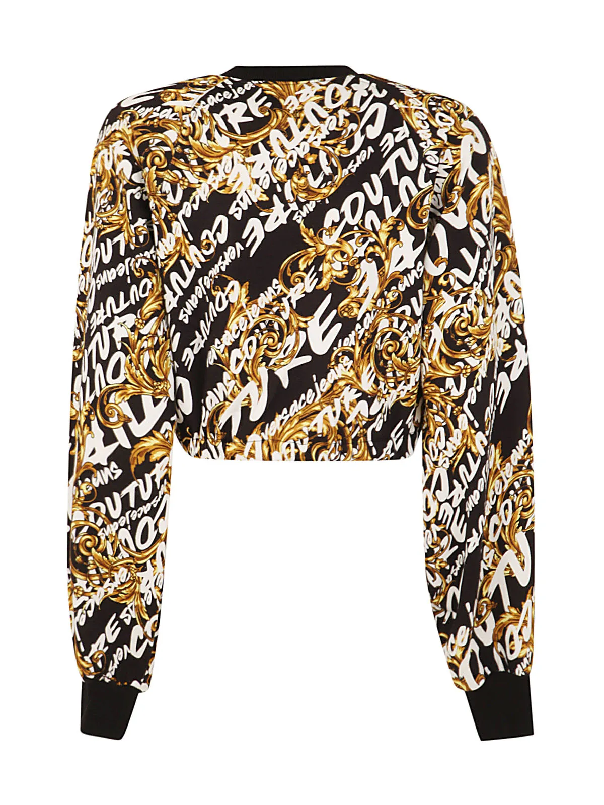 Versace Jeans Couture Graphic Printed Cropped Sweatshirt