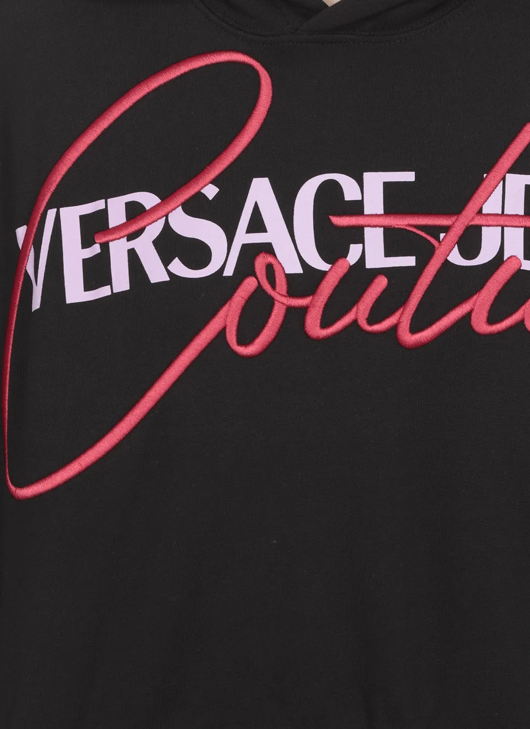 Versace Jeans Couture Logo Printed Cropped Hoodie