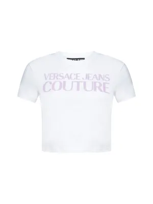 Versace Jeans Couture Logo Printed Cropped T-Shirt