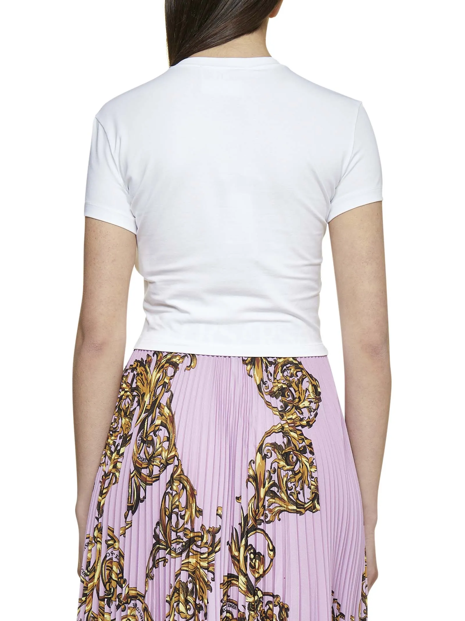 Versace Jeans Couture Logo Printed Cropped T-Shirt