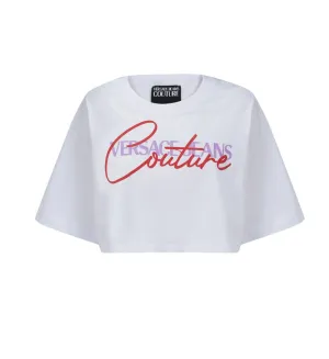 Versace Jeans Couture Logo Printed Cropped T-Shirt