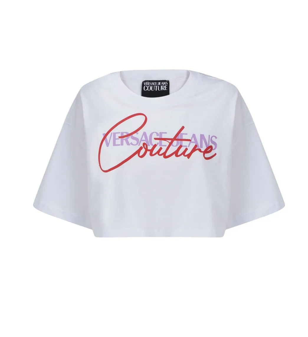 Versace Jeans Couture Logo Printed Cropped T-Shirt