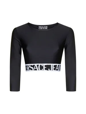 Versace Jeans Couture Logo Waistband Cropped Top