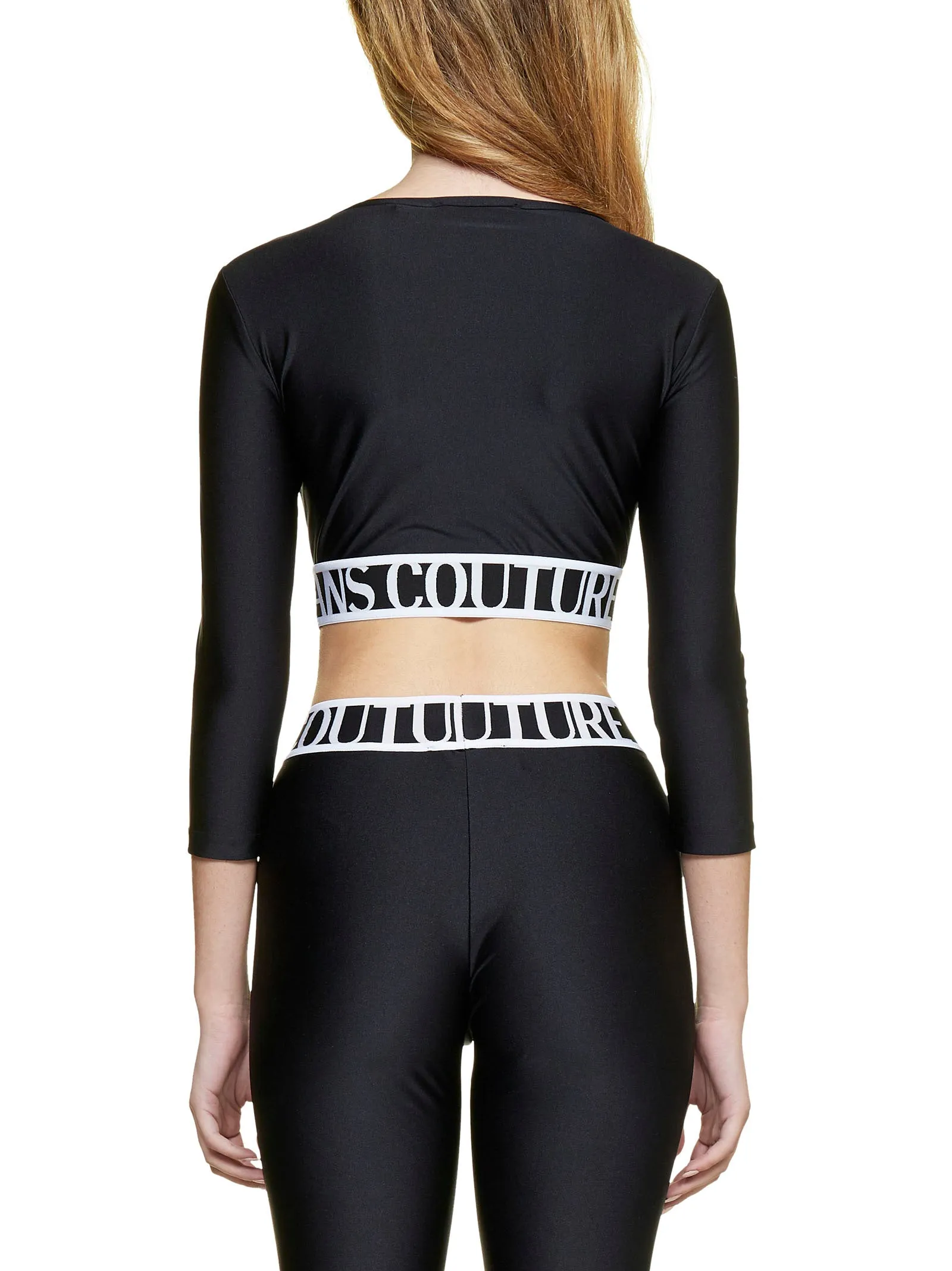 Versace Jeans Couture Logo Waistband Cropped Top