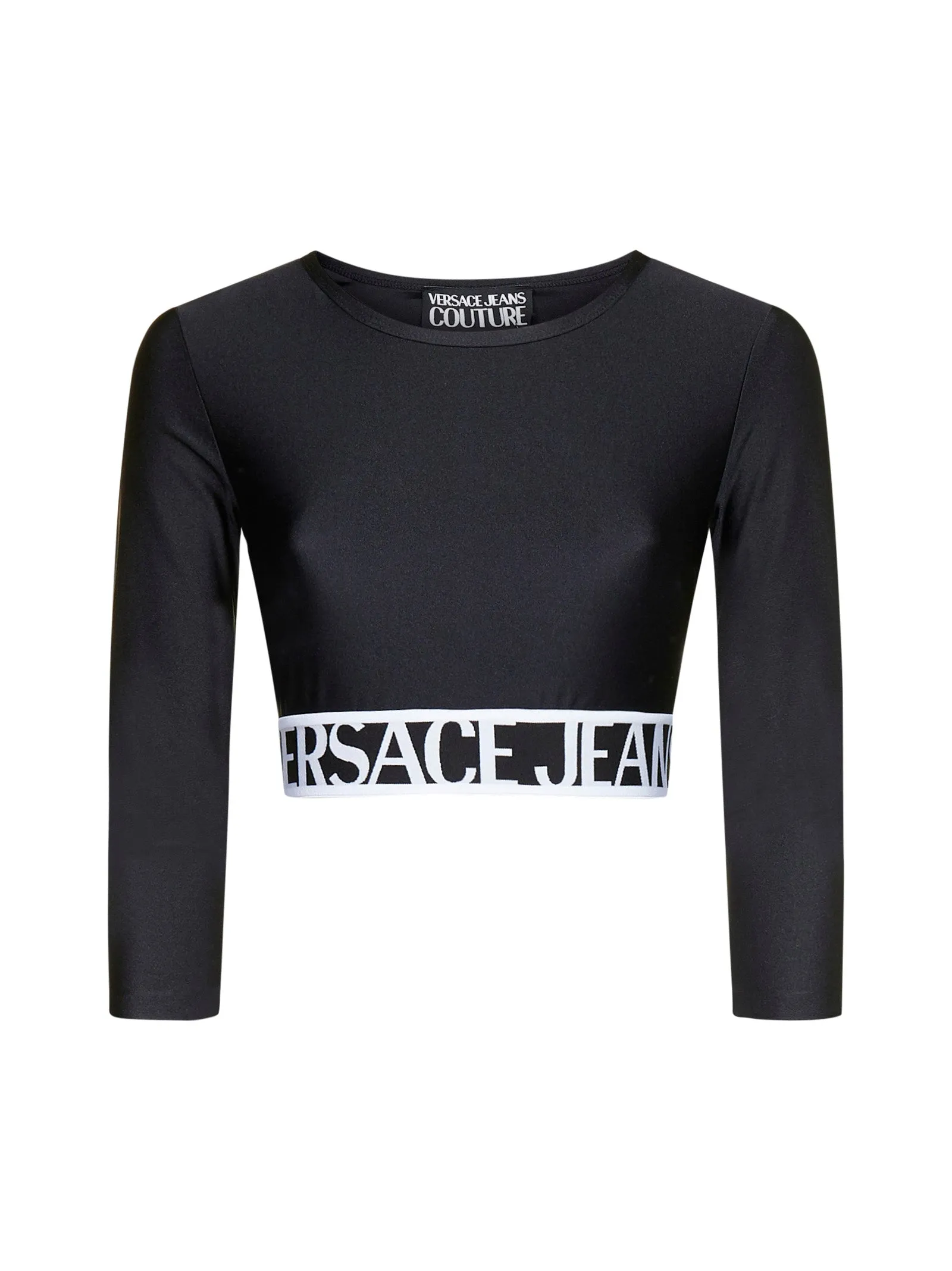 Versace Jeans Couture Logo Waistband Cropped Top
