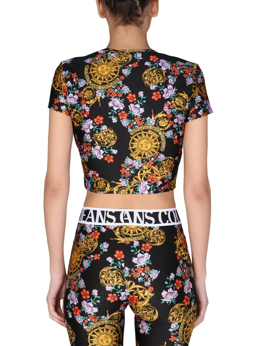 Versace Jeans Couture Printed Cropped T-Shirt