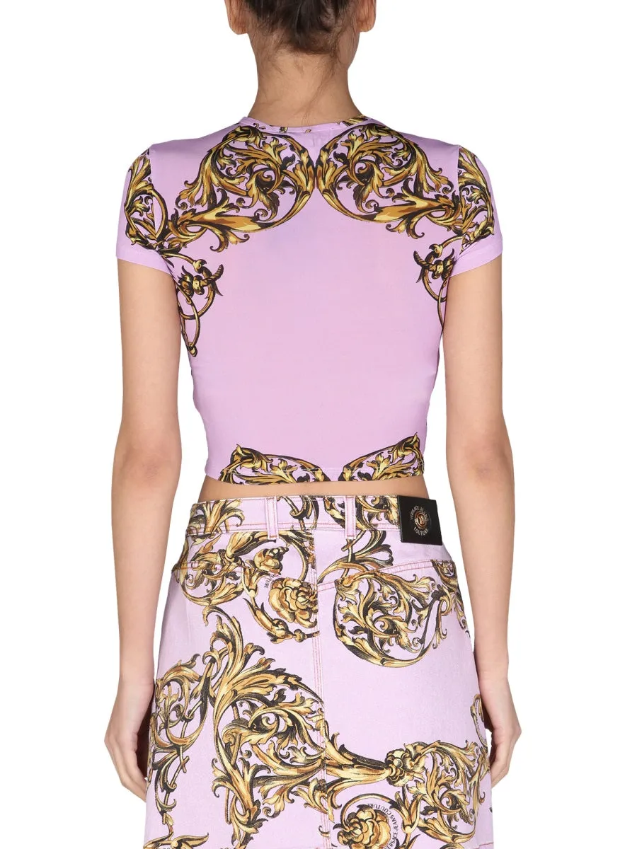 Versace Jeans Couture Printed Cropped T-Shirt