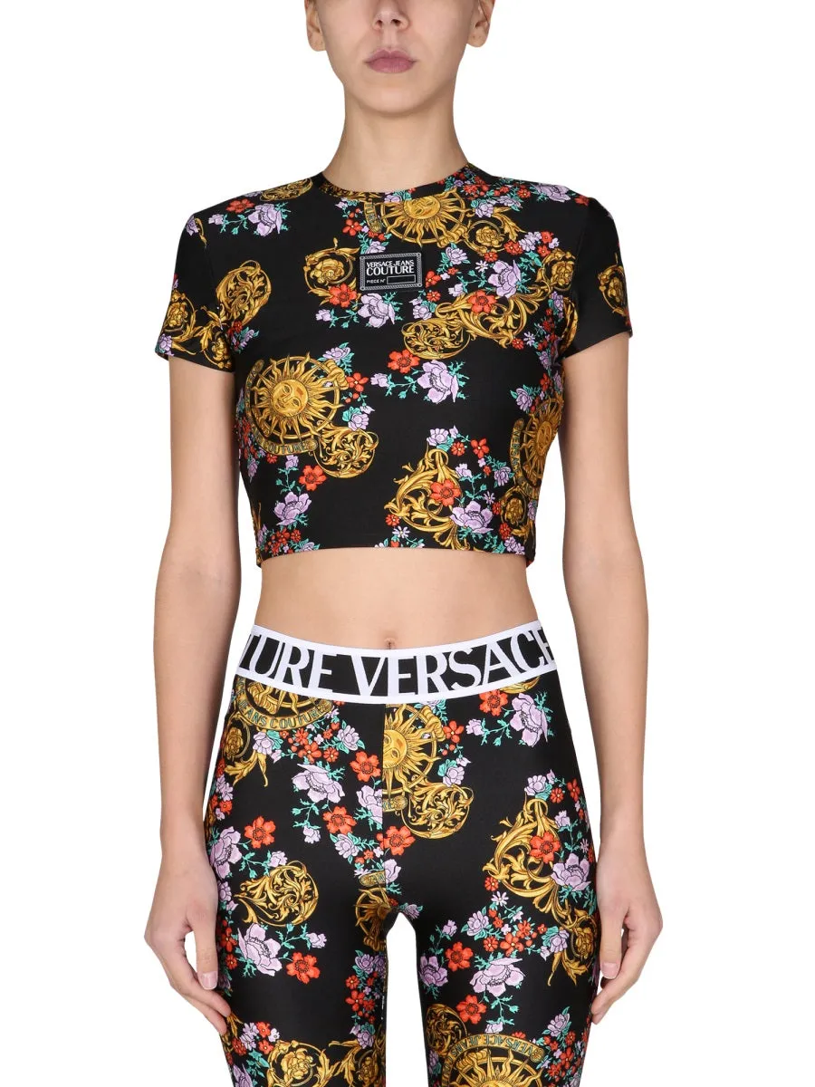Versace Jeans Couture Printed Cropped T-Shirt