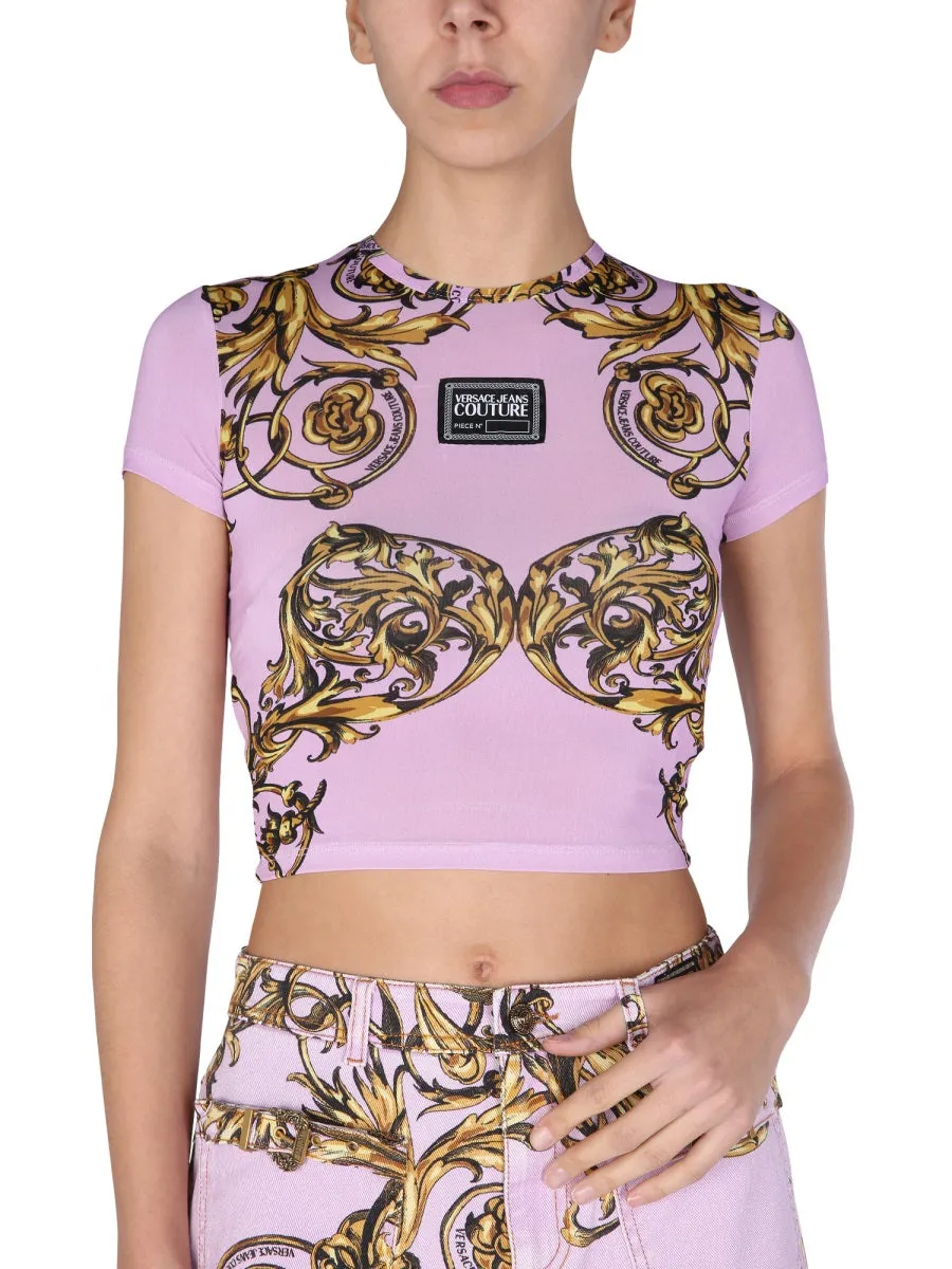 Versace Jeans Couture Printed Cropped T-Shirt