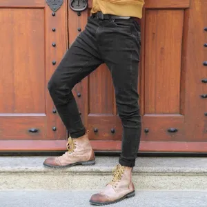 West Louis™ Black Denim Ripped Jeans