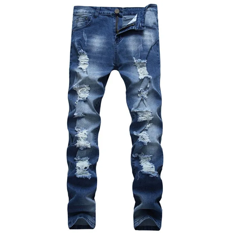 West Louis™ Denim Ripped Slim Jeans