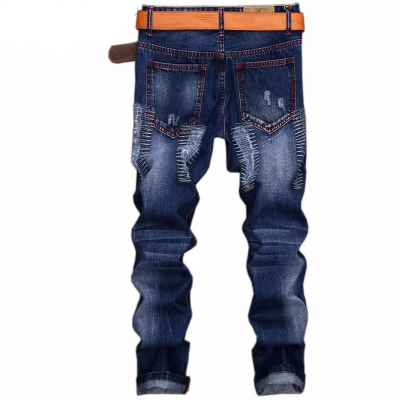 West Louis™ Denim Ripped Slim Jeans
