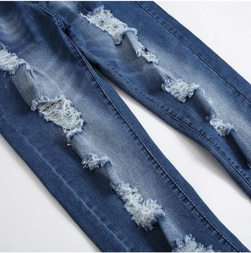 West Louis™ Denim Ripped Slim Jeans