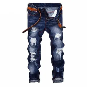 West Louis™ Denim Ripped Slim Jeans
