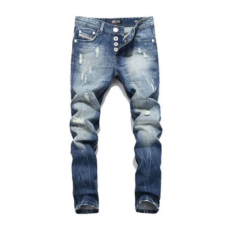 West Louis™ Italian Straight Fit Ripped Jeans