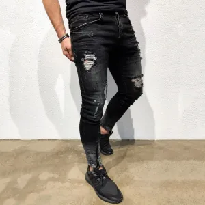 West Louis™ Ripped Freyed Slim Fit Jeans