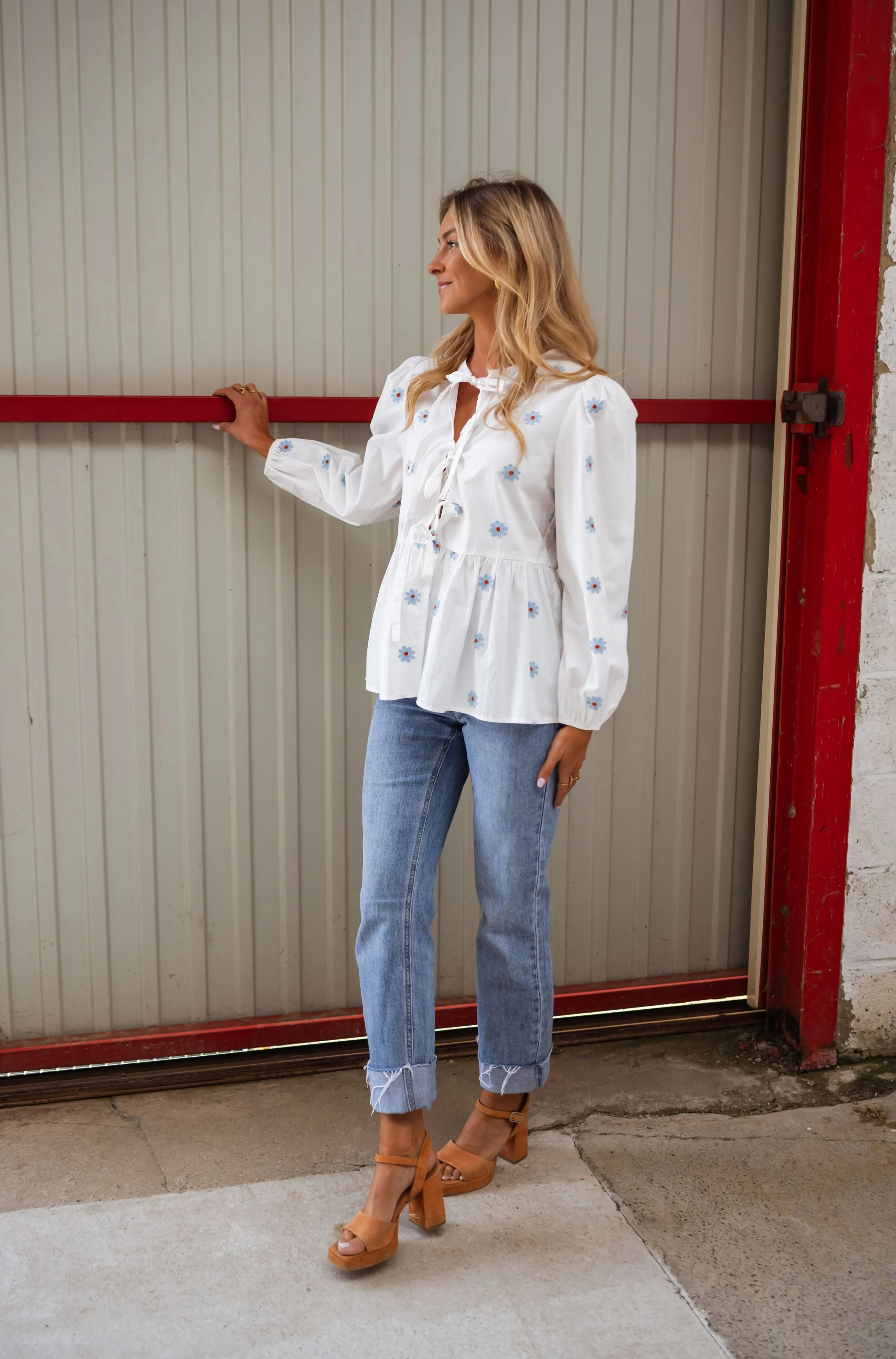 White Floral Haby Blouse