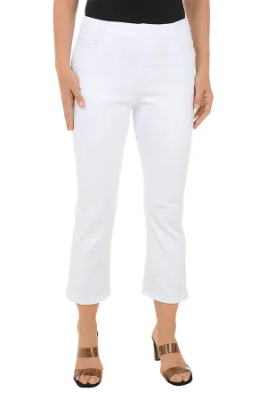 White Sparkle Buttons Denim Crop Pant