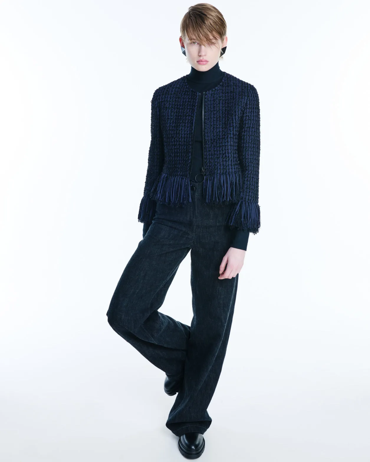 Wide Cotton Wool Denim Pants