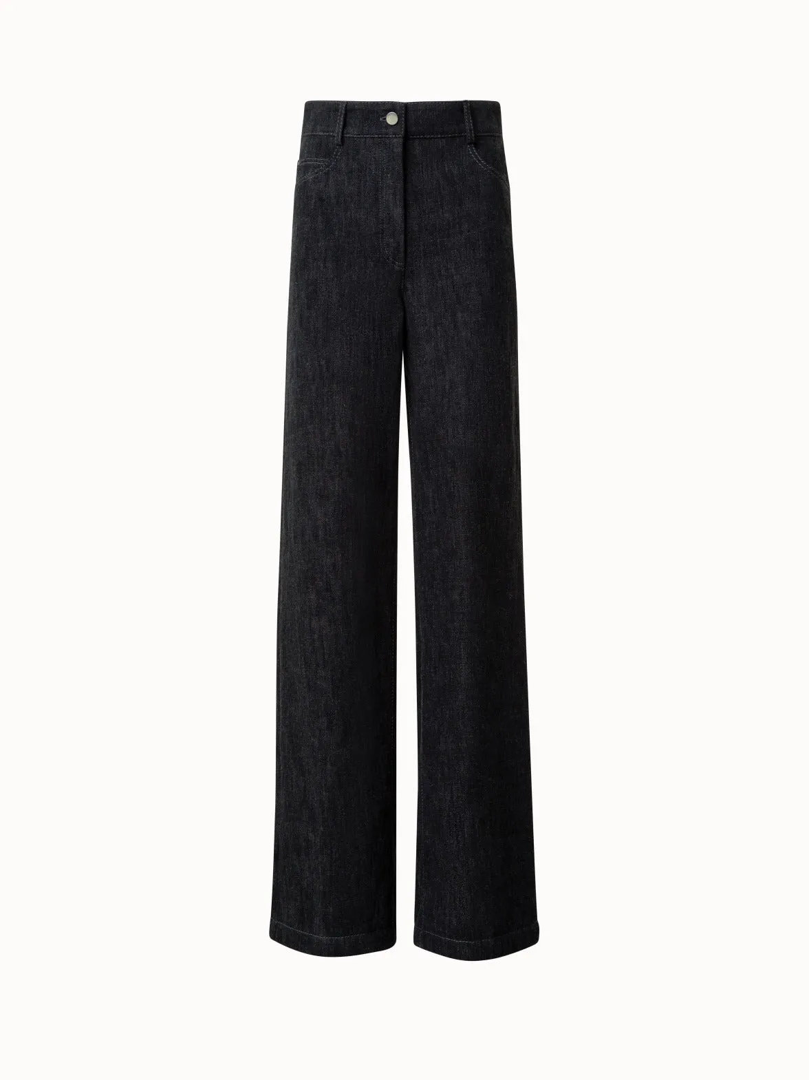 Wide Cotton Wool Denim Pants