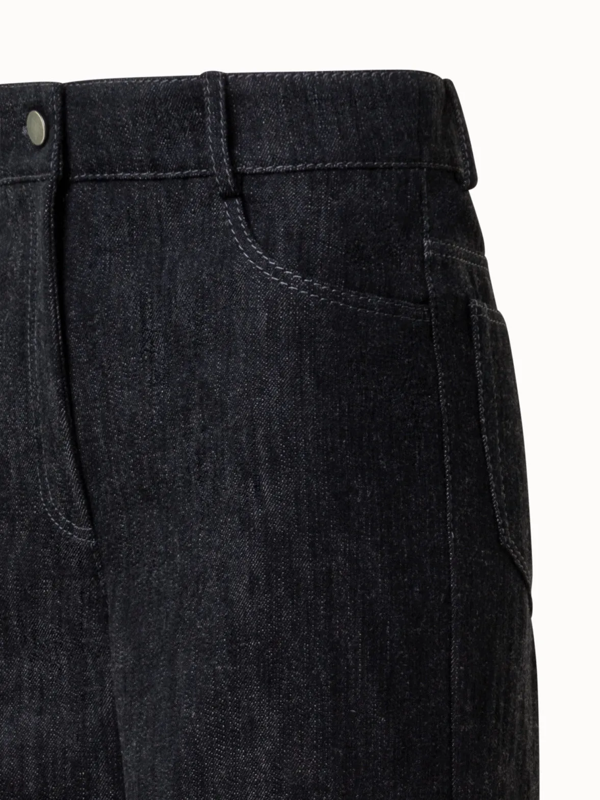 Wide Cotton Wool Denim Pants
