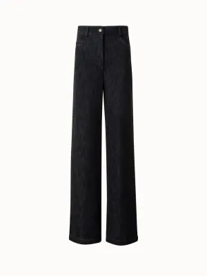Wide Cotton Wool Denim Pants