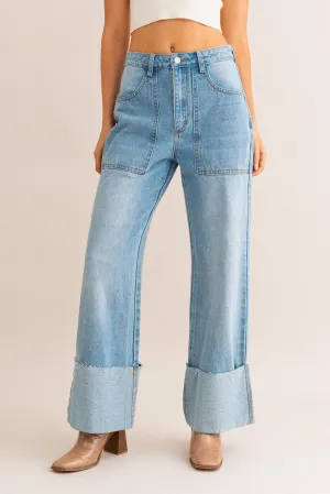 WIDE CUFF JEANS