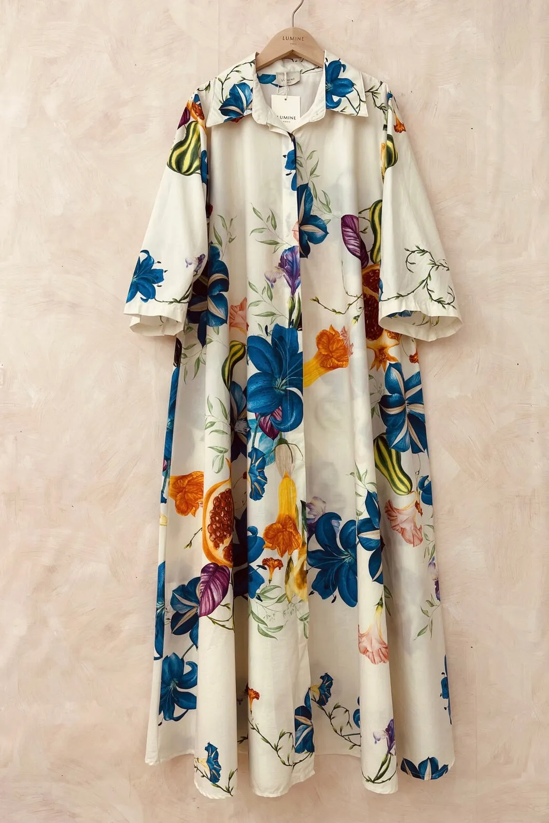 Wide Printed Dress | Blå | Kjole fra Atelier C