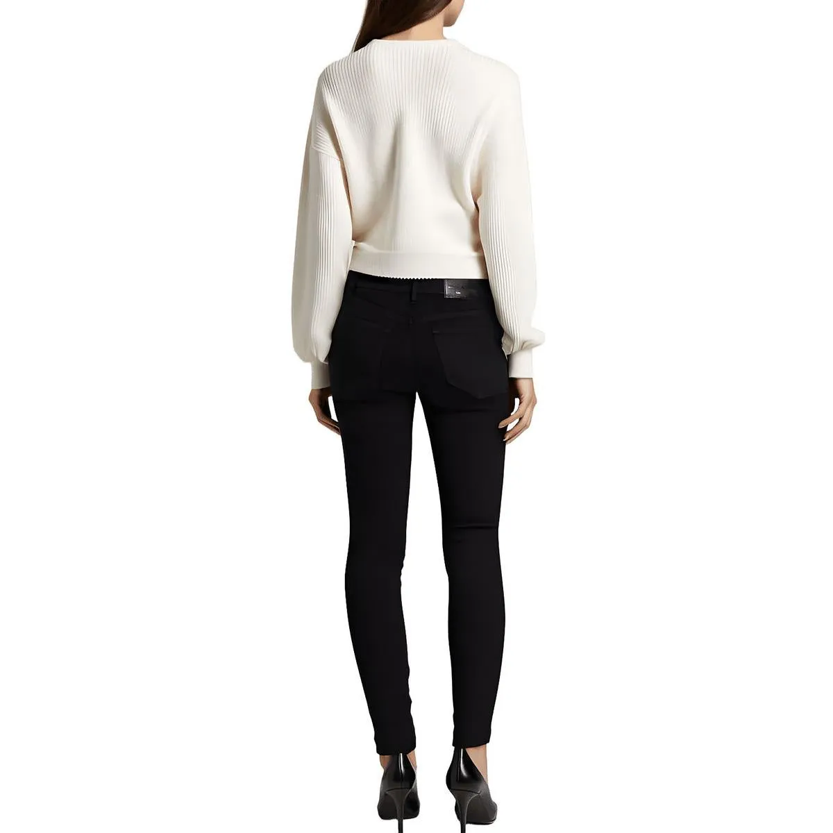 Womens Pocket Denim Flared Jeans