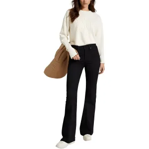 Womens Pocket Denim Flared Jeans