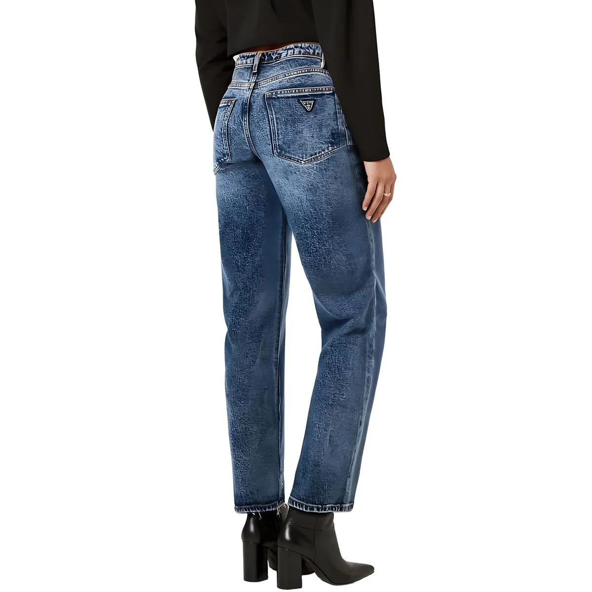 Womens Slouchy Denim Wide Leg Jeans