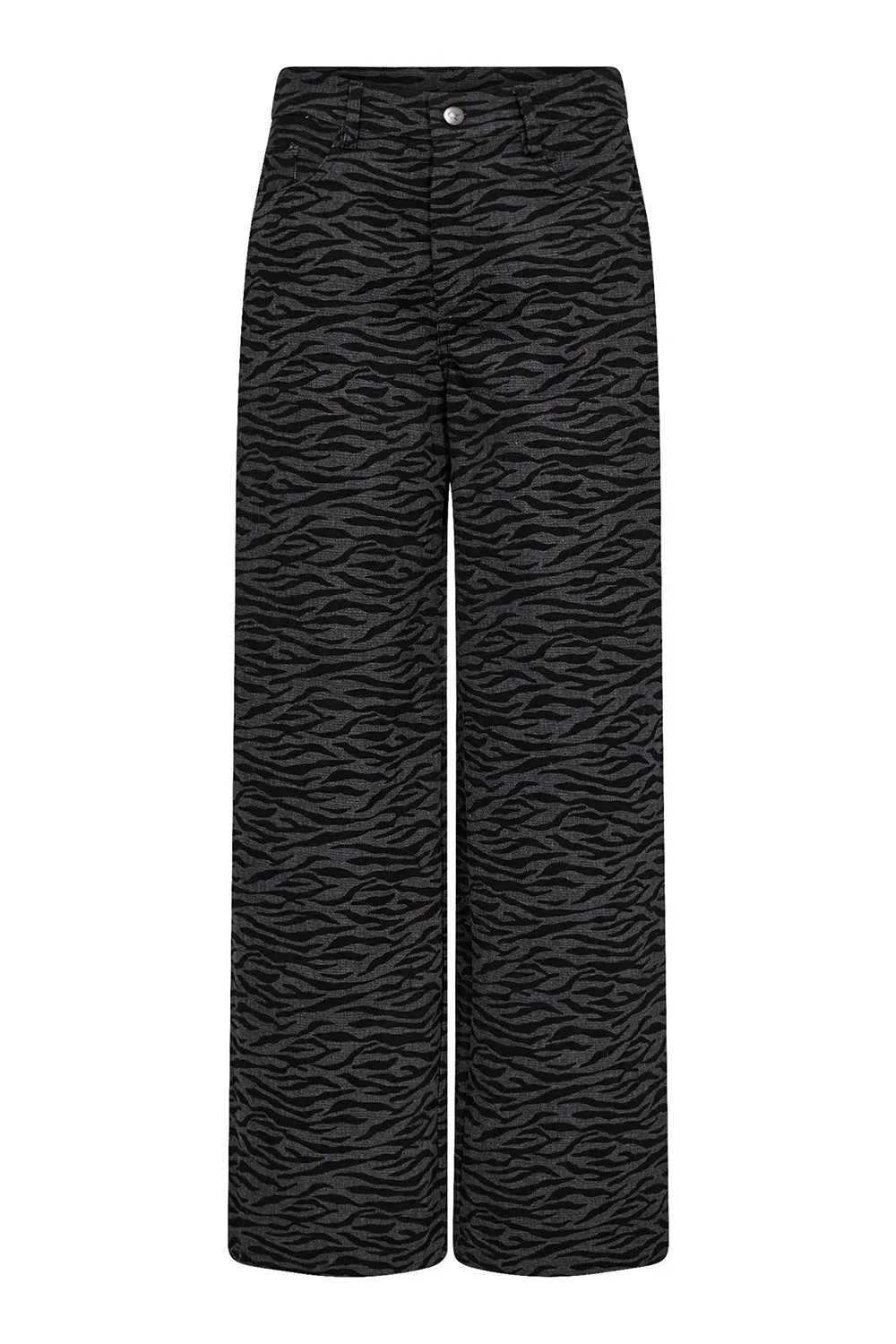 Zebra Grey Wide Pant 31331 | Black | Bukser fra Co'couture